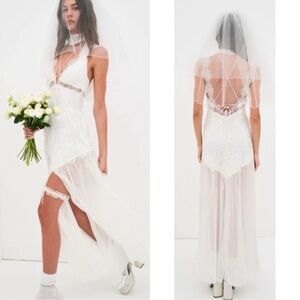 For Love & Lemons Nicola Bridal Gown White Size Medium